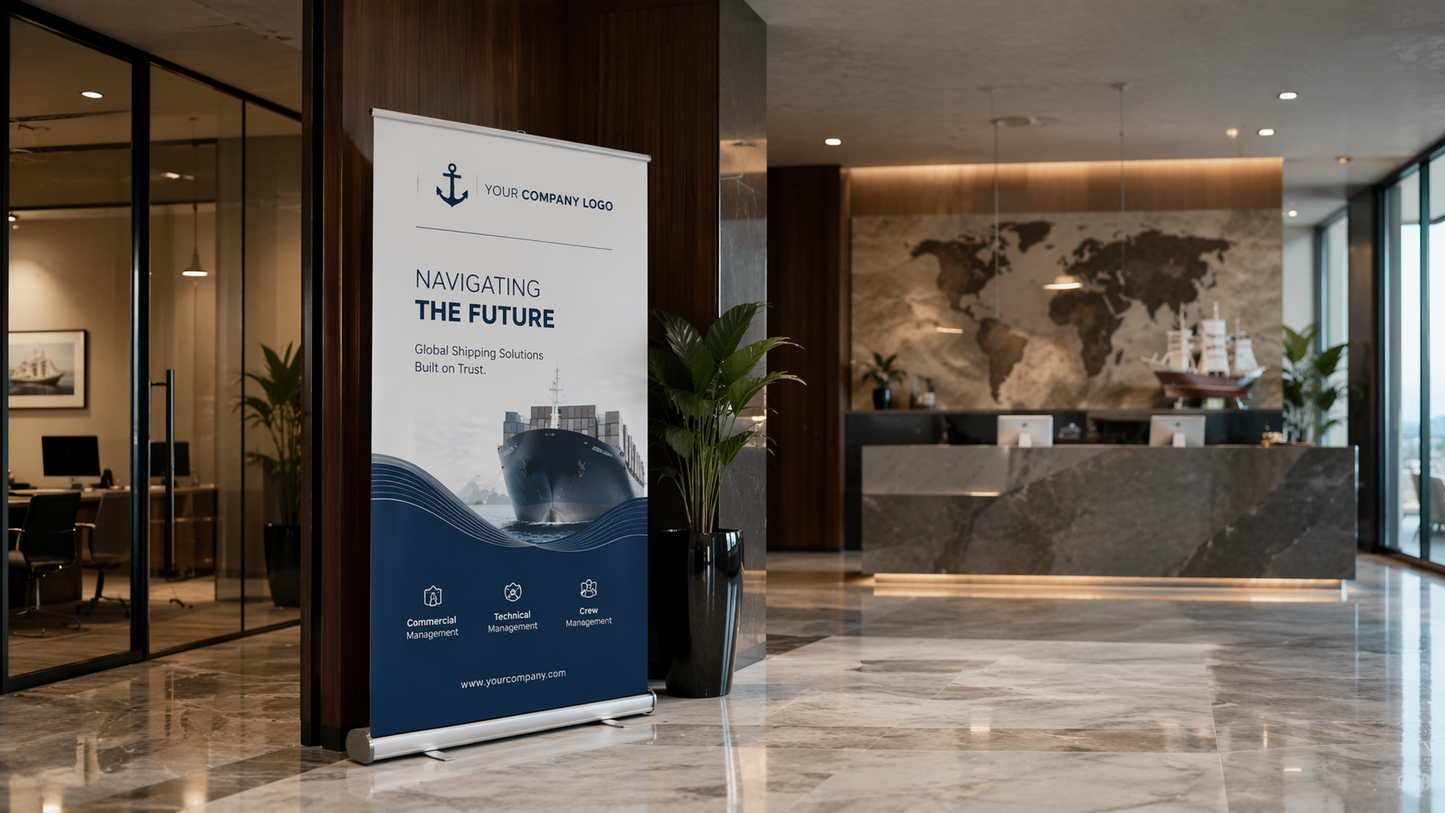Roll Up Banner 150x200 εκ. με Μηχανισμό premium & Τσάντα Μεταφοράς