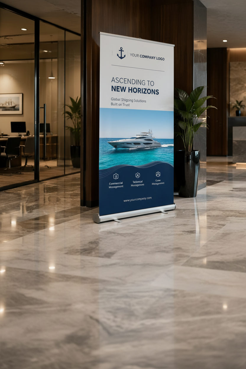 Roll Up Banner 120x200 εκ. με Μηχανισμό premium & Τσάντα Μεταφοράς