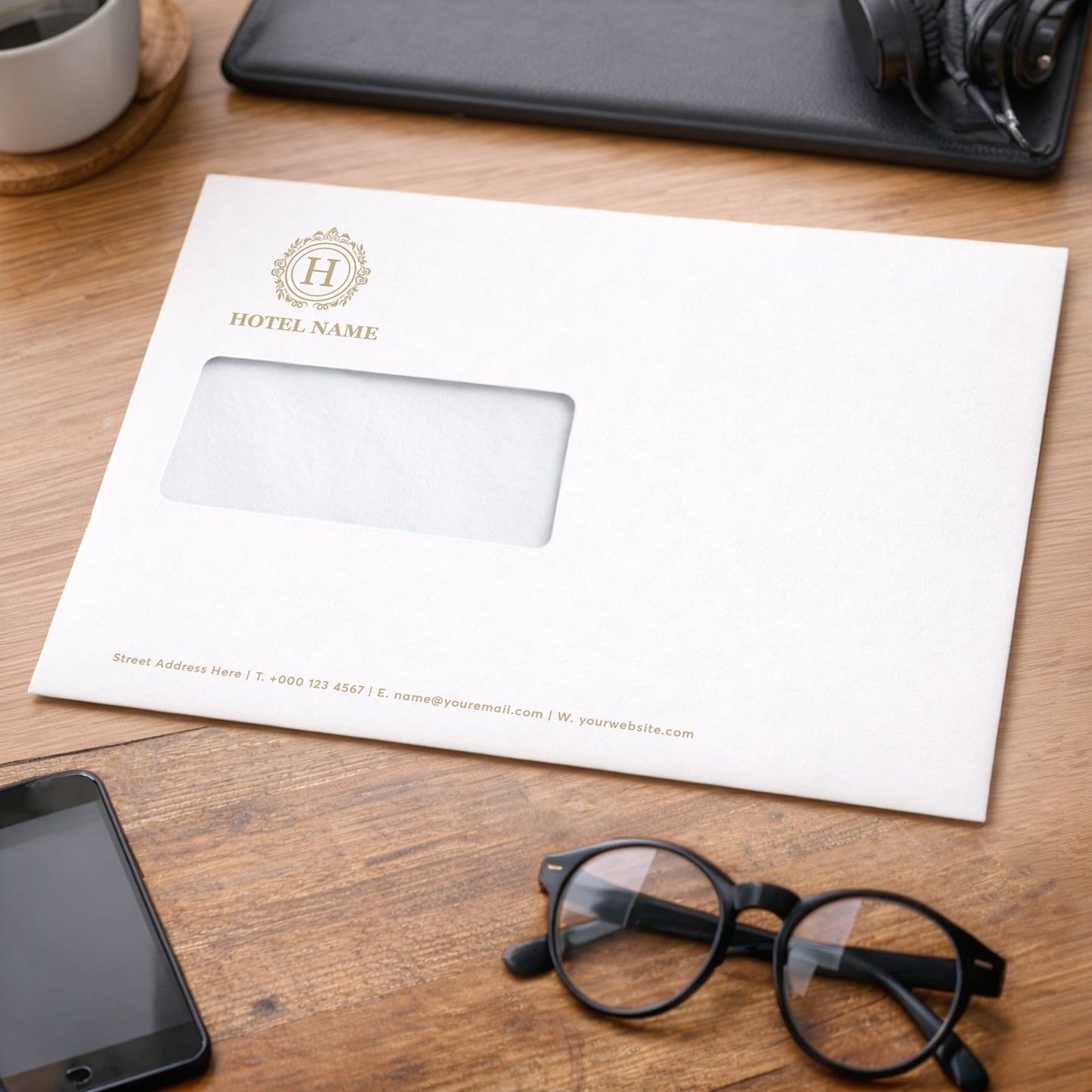 Φάκελα 16,2 × 23 εκ. Αυτοκόλλητα με Μονόχρωμη Εκτύπωση και Αριστερό Παράθυρο